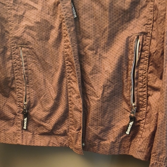 Bench - Brown Checkered Windbreaker Jacket - Women's Medium - Picture 6 of 11